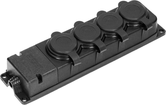 Pistikupesa Orno kummist Schuko 4-ne IP44 must