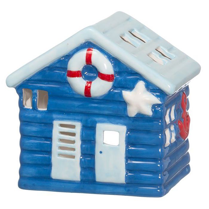 Latern 4 Living Beach Hut 14 cm, sinine/helesinine