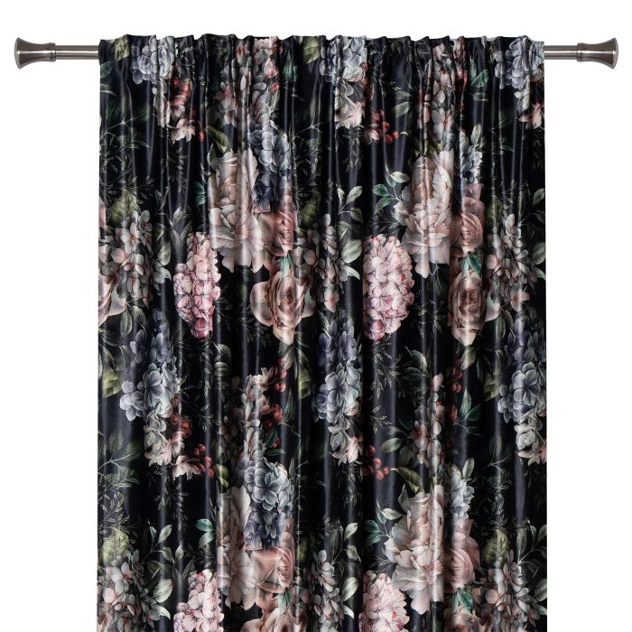 Kardin Hortensia 140 x 260 cm, must