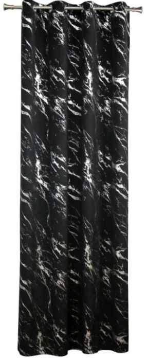 Kardin Storm 140 x 260 cm, must/hõbedane