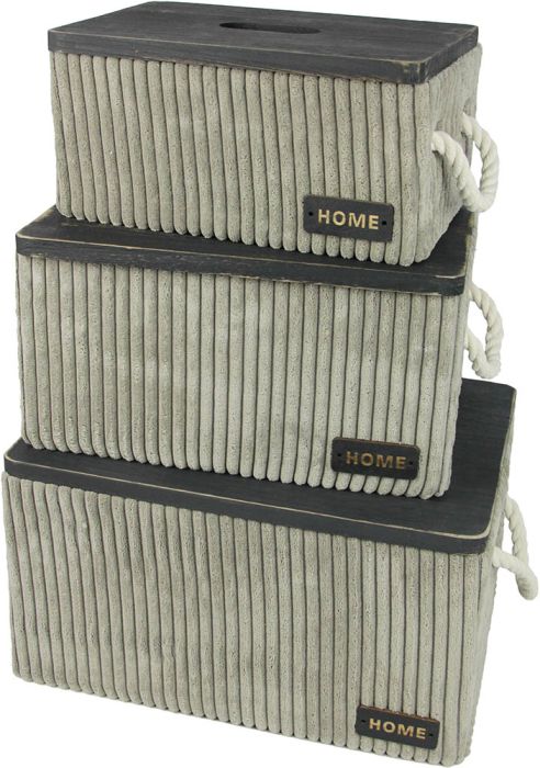 Sametkorv kaanega Vailey 33,5 x 23,5 x 18,5 cm, hall