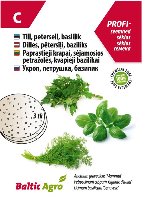 Tilli, peterselli,basiiliku seemneketas