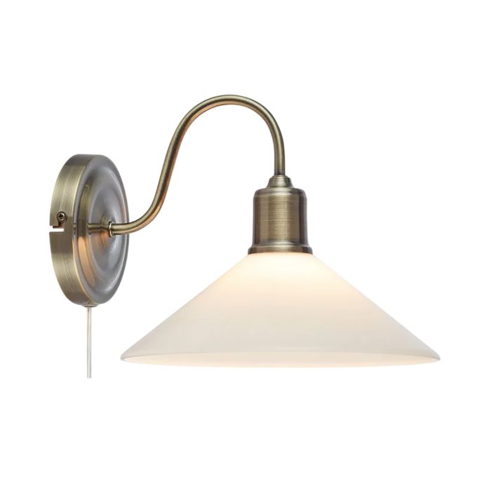 Seinavalgusti Markslöjd Vela 21 cm  messing/valge