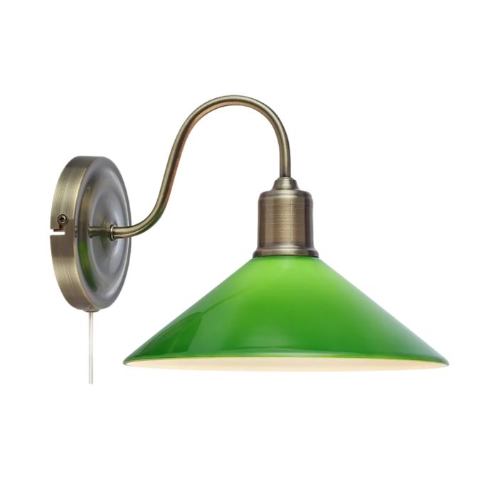 Seinavalgusti Markslöjd Vela 21 cm  messing/roheline