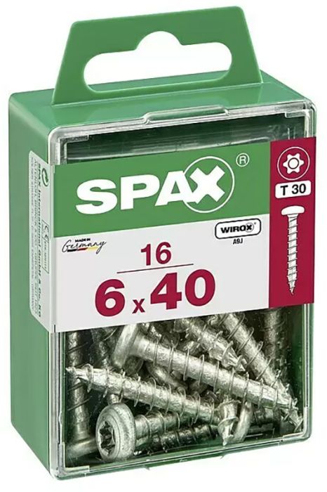 Ümarpeakruvi Spax Wirox T30 6 x 40 mm 16 tk