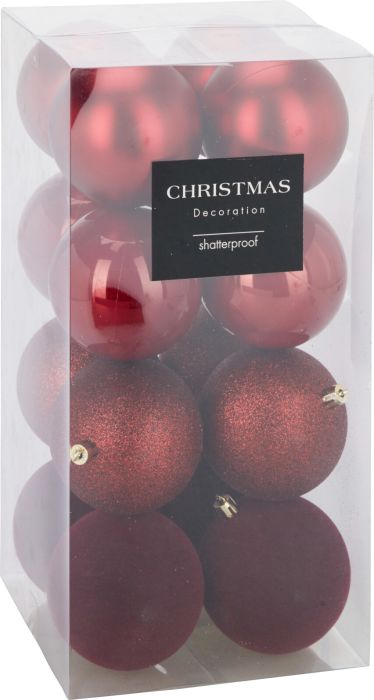 Kuuseehe pallid 8 cm 16 tk/pk, punane