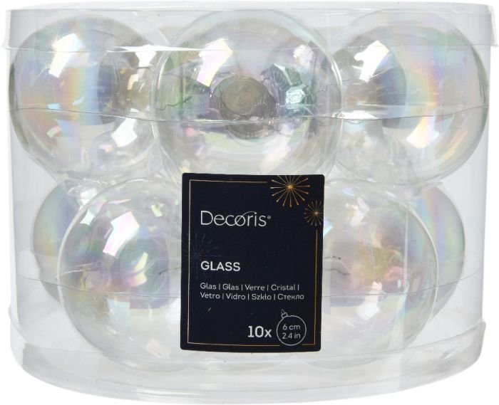 Kuuseehe pall 6 cm 10 tk/pk, särav/valge