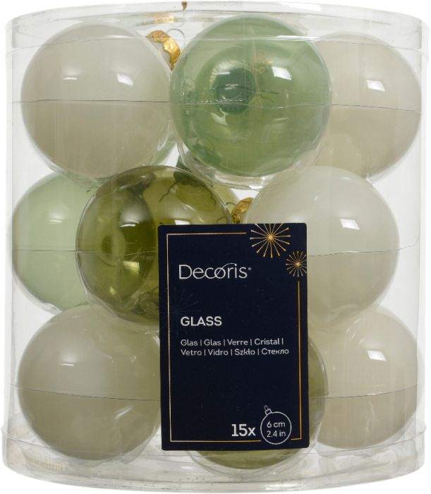 Kuuseehe pall 6 cm 15 tk/pk, roheline mix