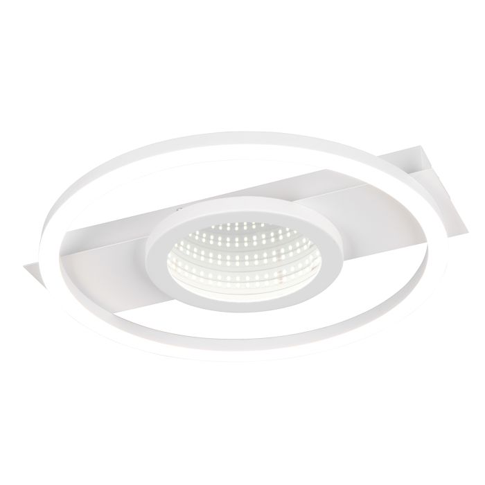 LED-laevalgusti Trio Wheeler Ø 33 cm valge