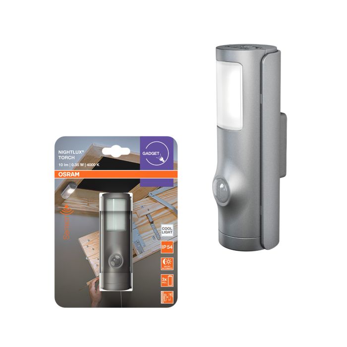 Liikumisanduriga valgusti Osram Nightlux Torch hõbe 3,8 x 2,8 x 12,8 cm IP54