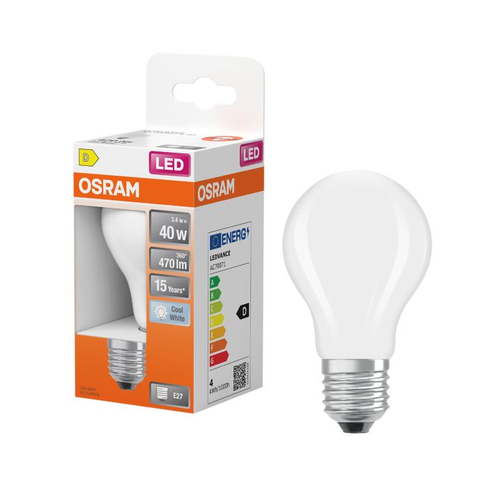LED-lamp Osram Star Classic A40 E27 3,4 W 470 lm 4000 K opaal 1 tk/pk