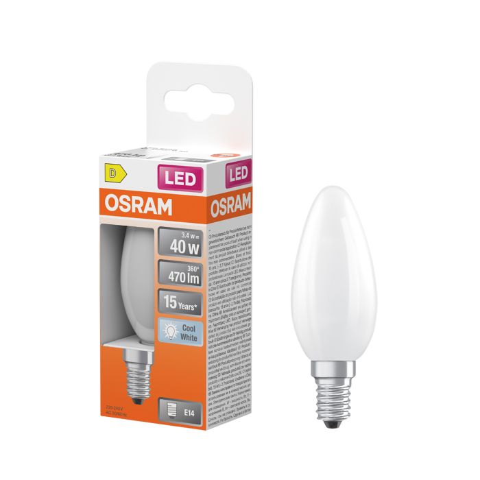LED-lamp Osram Star Classic B40 E14 3,4 W 470 lm 4000 K opaal 1 tk/pk