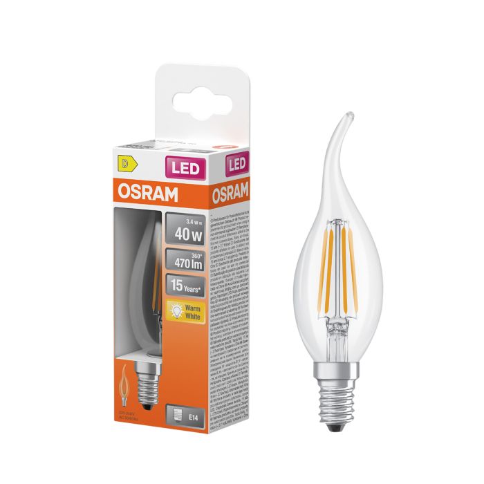 LED-lamp  Osram Star Classic BA40 E14 3,4 W 470 lm 2700 K kirgas 1 tk/pk