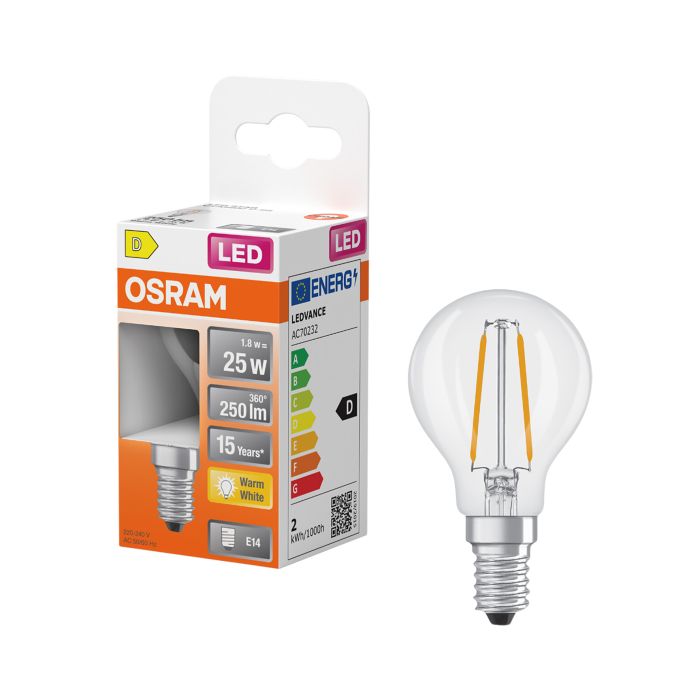 LED-lamp Osram Star Classic P25 E14 1,8 W 250 lm 2700 Kkirgas 1 tk/pk
