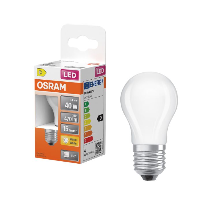 LED-lamp Osram Star Classic P40 E27 3,4 W 470 lm 2700 K opaal 1 tk/pakis
