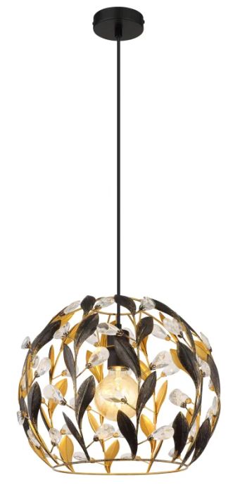 Rippvalgusti Globo Mika 150 cm must/kuldne