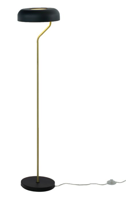 Põrandavalgusti Aneta Bremen must/matt messing Ø 30 x 130 cm