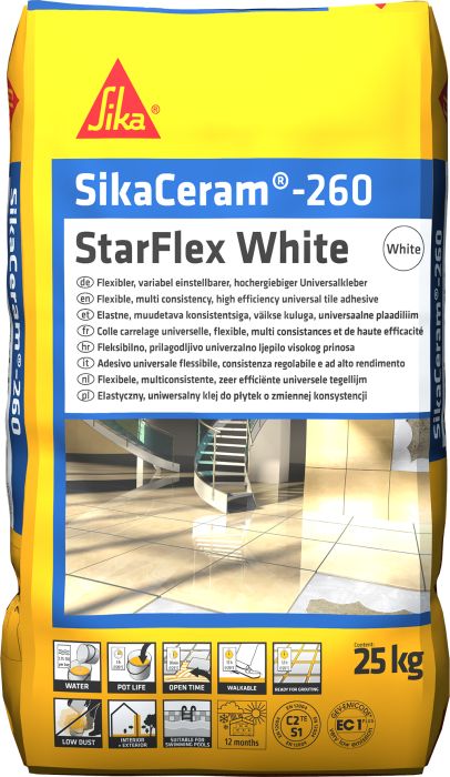 Plaadiliim SikaCeram®-260 StarFlex White 25 kg