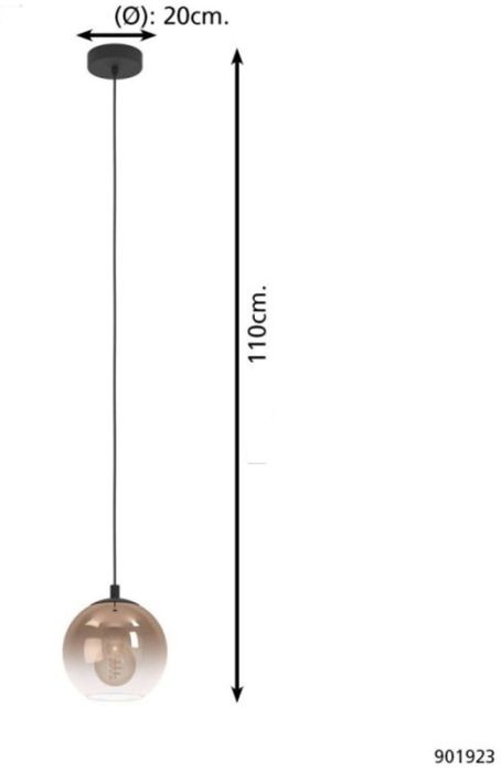 Rippvalgusti Eglo Ariscani  Ø20 cm must