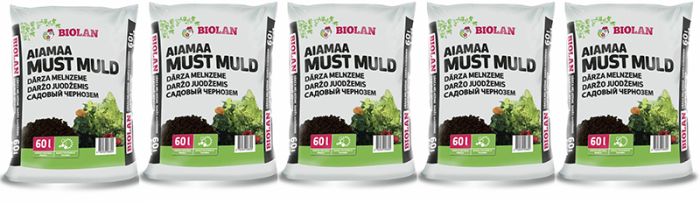 5 kotti Biolani Aiamaa musta mulda 60 l