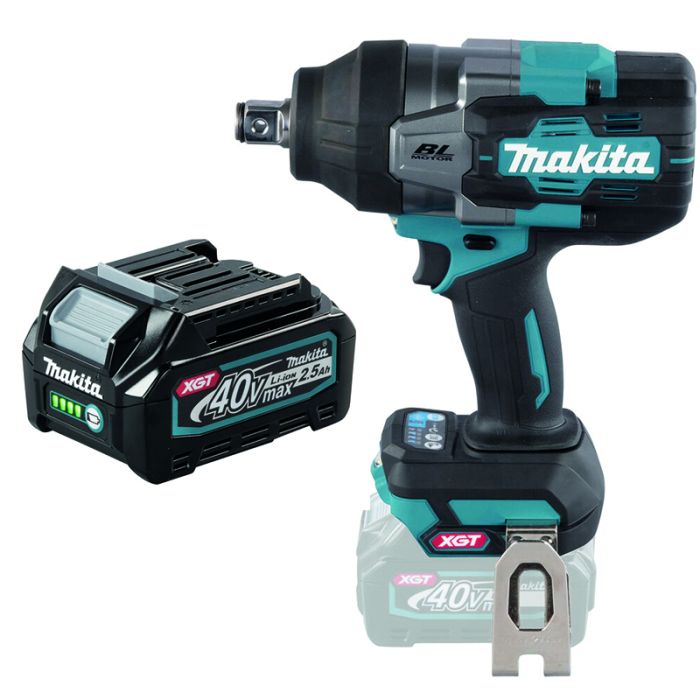 Akulöökmutrikeeraja Makita XGT TW001GZ 40 V ja aku Makita BL4025 XGT 40 V 2,5 Ah