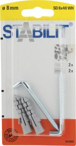 Konksude ja tüüblite komplekt 8 x 40 mm
