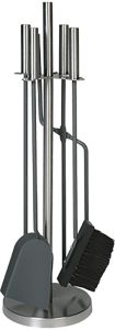 Kaminatarvikute komplekt 4-osaline hõbedane 65 cm