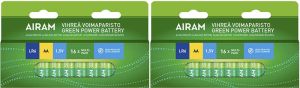 2 pakki Green Power Airam leelispatareid LR6 AA 16/BX