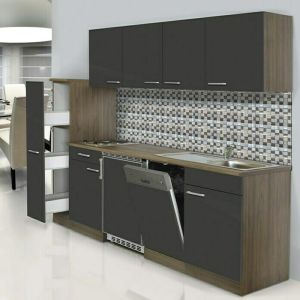 Miniköök Oliver Respekta 2,25 m hall/tamm, elektripliidiga