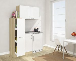 Miniköök Respekta MK130ESWOSCS 1,3 m valge/pruun