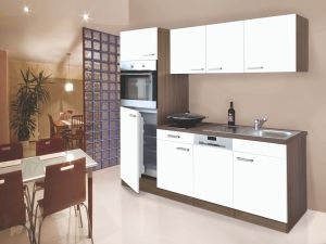 Miniköök Oliver Respekta 2,05 m valge, keraamilise pliidiga