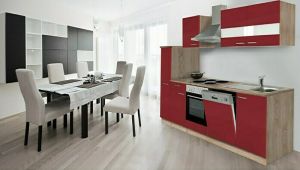 Köögikomplekt Respekta Merle 2,5 m, punane, elektriline pliit