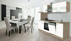 Köögikomplekt Respekta Merle 2,5 m, valge, elektriline pliit