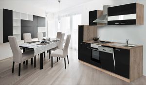 Köögikomplekt Respekta Merle 2,5 m, must, elektriline pliit