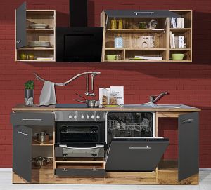 Miniköök Hilde Respekta 2,2 m hall/tamm, keraamilise pliidiga