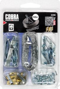 Pildi riputamise konks Cobra Nail&#039;N Hooks 66-osaline