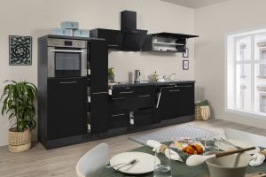 Köögikomplekt Respekta Amanda Premium 3,1 m, must, keraamiline pliit