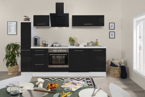 Köögikomplekt Respekta Amanda Premium 2,5 m, must, keraamiline pliit