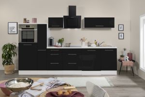 Köögikomplekt Respekta Amanda Premium 3,1 m, must/valge, keraamiline pliit