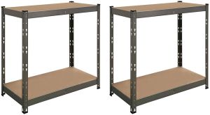 2 metallriiulit Regalux tumepruun 76 x 38 x 75 cm