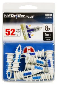 Kipspladitüübel Cobra WallDriller Plus 4 mm 8 tk