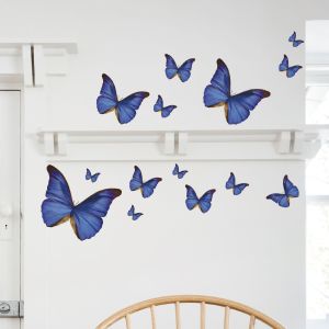 Sisustuskleebis Plage sinised liblikad 48 x 68 cm