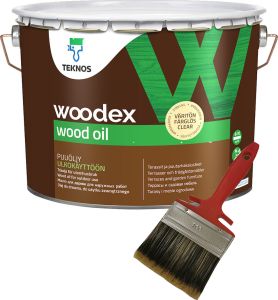 Puiduõli Teknos Woodex Wood Oil, värvitu 2,7 l + Pintsel Swingcolor 100 mm