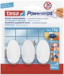 Nagi tesa® Powerstrips Oval valge 3 tk
