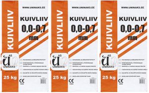 3 kotti kuivliiva Uninaks 0,0-0,7 mm 25 kg