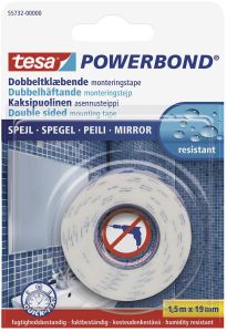 Kahepoolne teip tesa® niiskuskindel 1,5 m x 19 mm