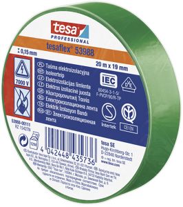 Isoleerteip tesa® Professional Tesaflex 20 m x 19 mm,  roheline