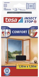 Putukavõrk aknale tesa® Comfort 1,3 x 1,5 m, must