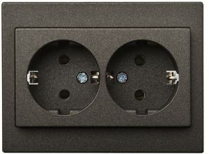 Maandusega pistikupesa Epsilon 2-ne raamita must