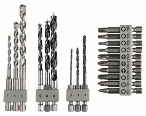 Puuride ja kruvikeeraja otsikute komplekt Bosch 19-osaline
